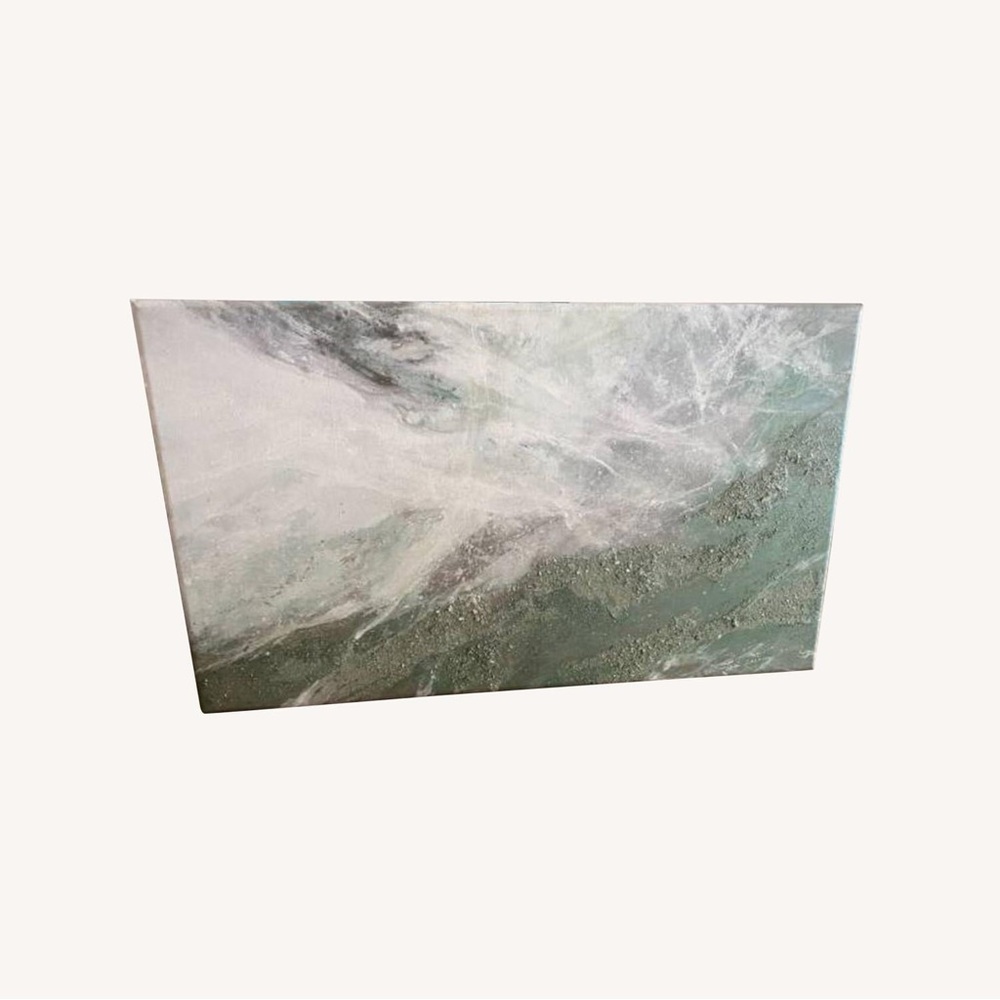 Abstract Green and White Canvas Art